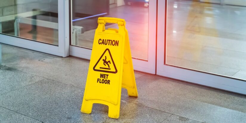 Wet Floor Sign Wet Floor Sign in Shopping Mall
